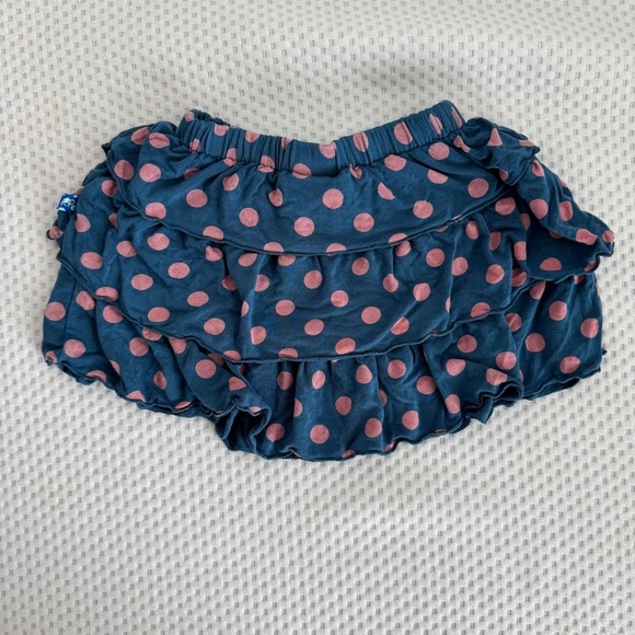 Kickee Pants Baby Girls Bamboo Blue and Pink Polka Dot Ruffle Skirt size 18-24m - Picture 2 of 4